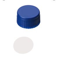 Product Image of Kurzgewindekappe, ND9 PP, blau, geschlossen, 0,2 mm, PTFE virginal, 1000/PAK