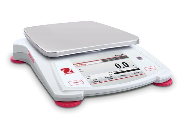 Ohaus Tragbare Waage Scout, STX6201-EU, Ablesbarkeit (d) 0,1g, Wägebereich 6200g, Plattform 170x140mm, USB