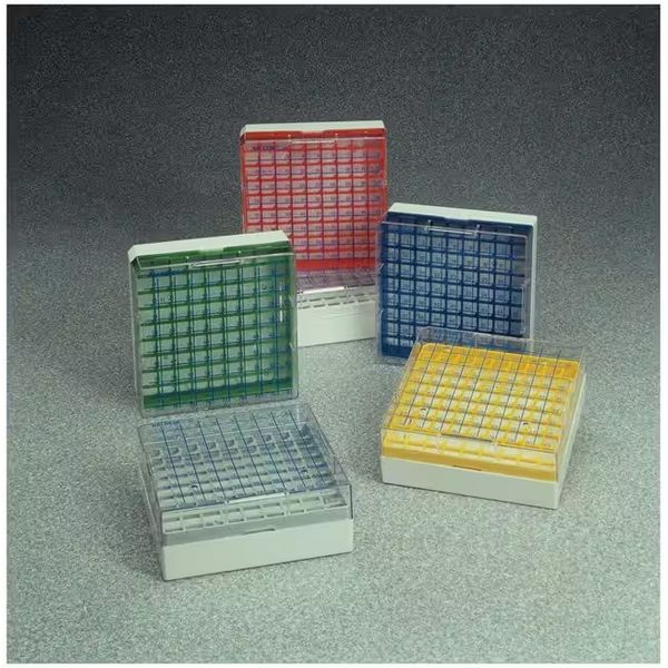 Nalgene Thermo Scientific Cryobox, PC, for 81 tubes, gray grid, 24 pc/PAK