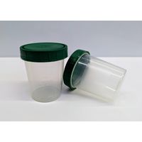 Product Image of Sample beaker 125ml with green lid, sterile, assembled, loose, 500 pc/PAK