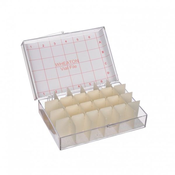 DWK Wheaton M-T Fläschchen File zur Lagerung von 24 x 20 ml Fläschchen, 6 St/Pkg