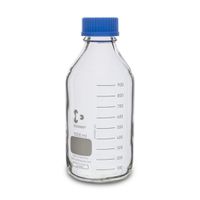 Product Image of Laboratory bottle DURAN Borosilicate Glass, GL45, 1000 ml, round, clear, with cap and pouring ring  