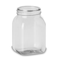 Product Image of Jar, without Screw Cap, PVC, clear, rectangular, 100 ml, RD 40, 46 x 46 x 71 mm, 480 pc/PAK