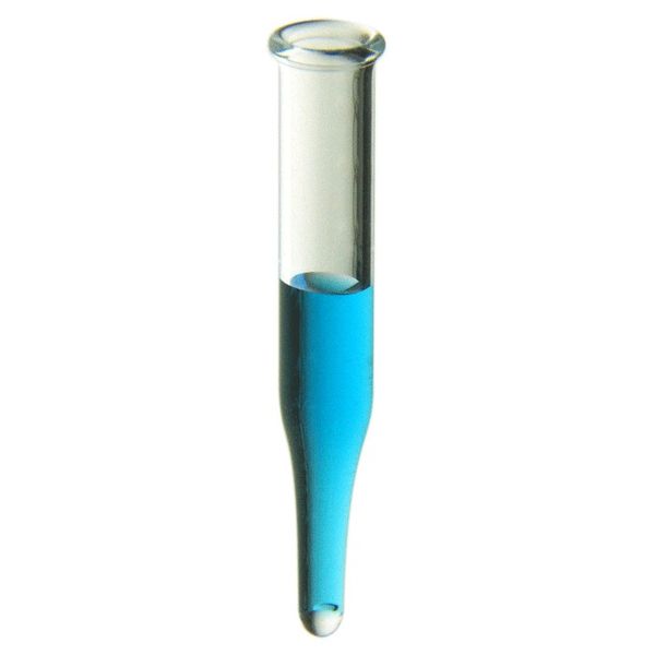 Microsolv Micro Inserts 200 μl fill volume, clear glass, deactivated, conical, precision point, 6 x 29 mm OD, with Spring, For use in 8mm, Push Top, 