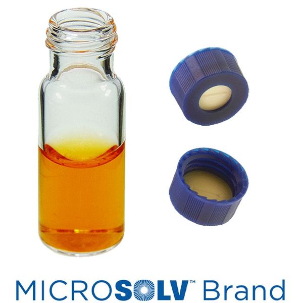 Microsolv EPP Vial, clear, 2 ml, Screw Cap blue with Rubber/PTFE Septa slit, 100 pc/PAK