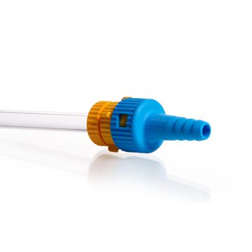 Duran Group KECK Adapters KA, compl., yellow, hose glass over screw cap GL 14 to plastic 9 mm, 10 pc/PAK