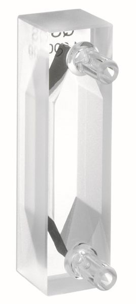 Hellma Flow-Through Cell, Type 137-QS, HP Quartz Glass, WL 200-2500 nm, Pathlength 10 mm, aperture (HxW)20x9 mm, 2,600 μl, in/outlet tubes, for 
