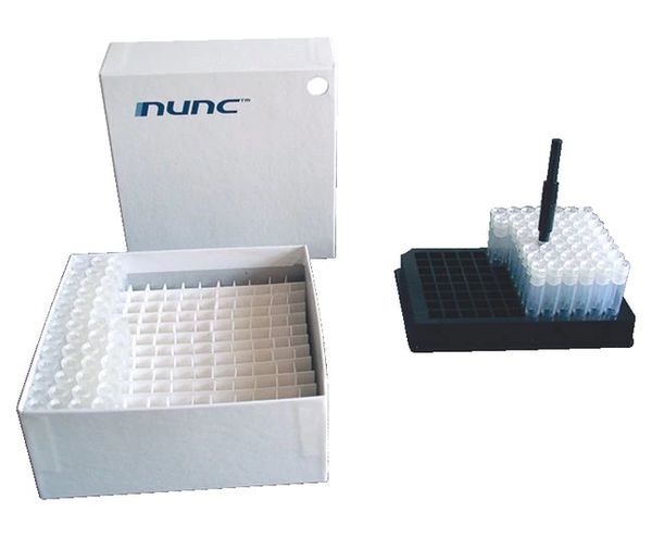 Nalgene Thermo Scientific Kryobox/PC ohne Einsatz, 133x133x51 mm mit klarem Deckel, 4 St/Pkg