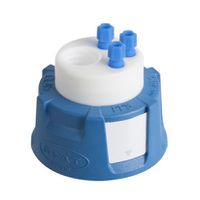 Product Image of SafetyWasteCap, V2.0, GL45, 3x PFA-Fitting 2,3/3,2 mm AD, 1x PFA-Blindstopfen + Anschluss für Abluftfilter