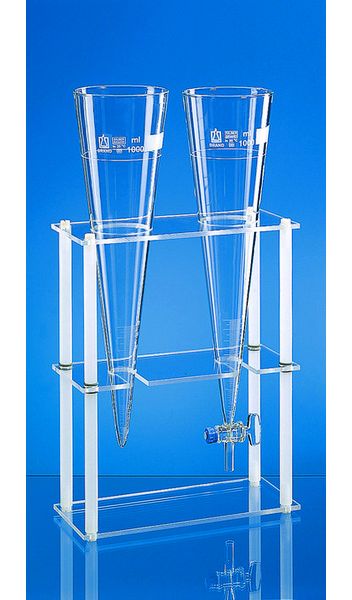 Brand GmbH & Co. KG Rack for sedimentation cones, PMMA/PP for 2 sedimentation cones made of plastics, 300 mm x 130 mm x 315 mm