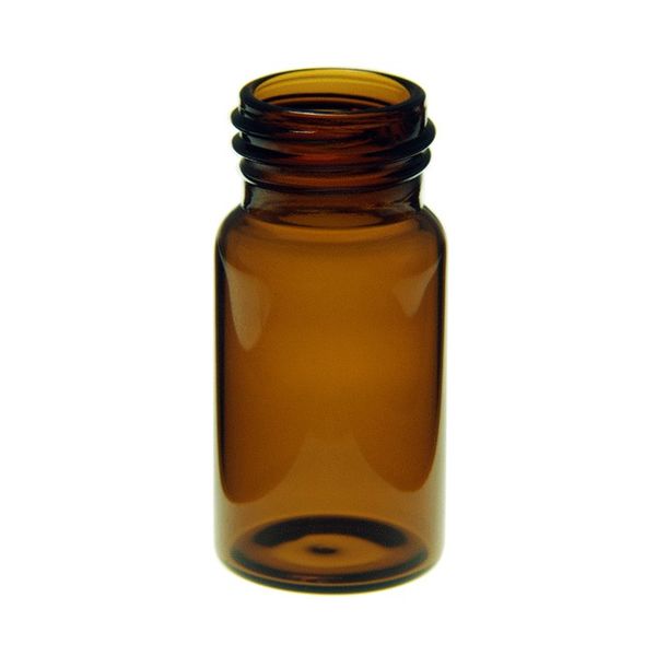 Microsolv Vials, EPA Style, amber glass, 20ml. 57x27.5mm OD, for use as an EPA test vial or storage bottle, ND24 threads, 100pc/PAK