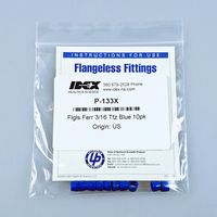 Product Image of Ferrule, flanschlos, Tefzel (ETFE), 5/16-24 Flachboden, für 3/16'' AD, blau, 10 St/Pkg
