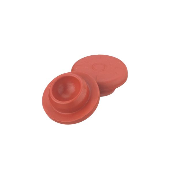 DWK Wheaton 20 mm rubber Snap Plug Caps, natural rubber/45, red, 1000 pc/PAK