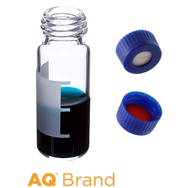 Microsolv EPP Vial clear, 2 ml, Screw Cap blue with Sil/PTFE Septa slit, Write-on Patch, 100 pc/PAK