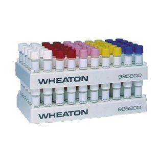 DWK Wheaton Fläschchengestell, PP, 100x190x22, Napf ID 12,5 mm, für 50 Fläschchen, 5 St/Pkg