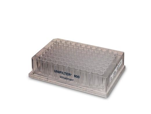 Whatman Unifilter Mikrofilterplatte, 96-Well, 800 μl, PS klar, GF/B-Filtermedium, mit langem Tropfleiter, 25 St/Pkg
