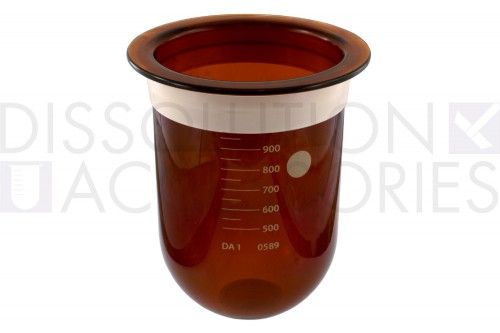 Dissolution Accessories Vessel, Boro 3.3, amber, 1000 ml, high Precision, with Centering Ring, Distek