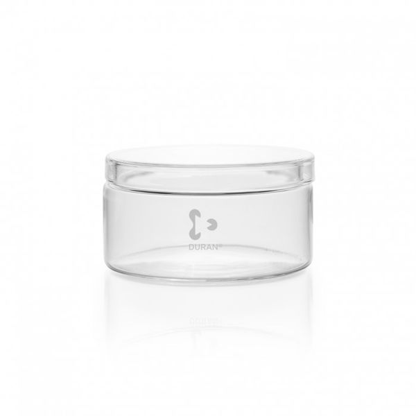 Duran Group Jar/DURAN, low shape, h*d 60x120 mm with shoulder and overlapping lid, 10 pc/PAK