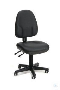 LAT Laborstuhl, Kunstleder schwarz nahtlos gepolstert, höhenverstellbar 46-66 cm