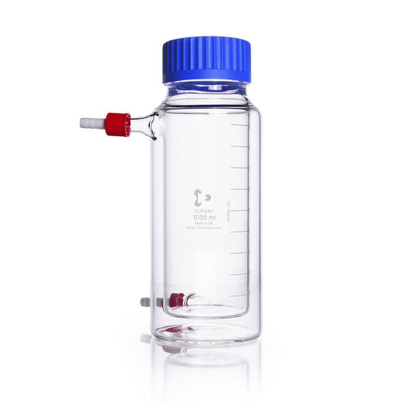 Duran Group Wide neck bottle, clear glass, GLS 80, 1000 ml, double walled, PP screw cap