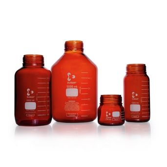 Duran Group DURAN GLS 80 Laborglasflasche, weithals, braun, ohne Schraubverschluss/Ausgießring 250 ml, 10 St/Pkg