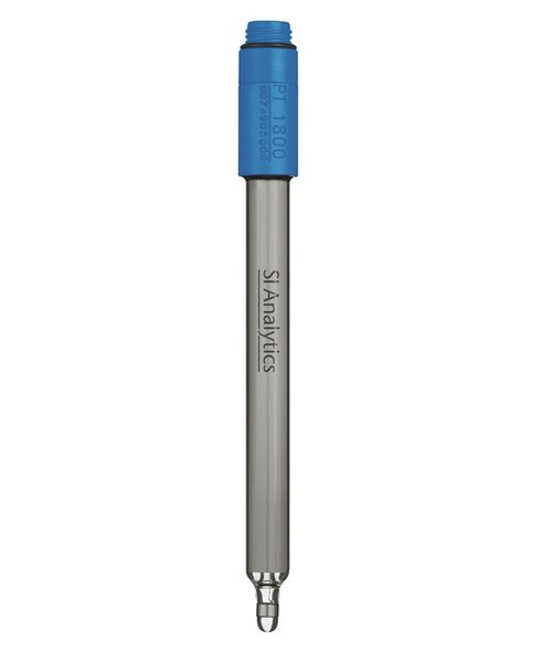 SI Analytics Metal-Electrode, Type Pt 1800, Glass Shaft, Sensor Platinum Ring 6 mm Ø, Plug Head, Length 120 mm, 12 mm Ø, -30...+135 °C
