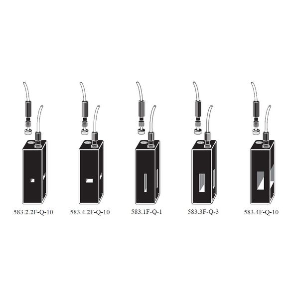Starna GmbH 583.3-F/Q/3 - Fluorometer Durchflussküvette, drei polierte Fenster, M6 verschraubte Verbindung
