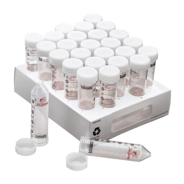 PerkinElmer Konische metallfreie sterile Röhrchen mit flachen Kappen, 50 ml, 500 St/Pkg