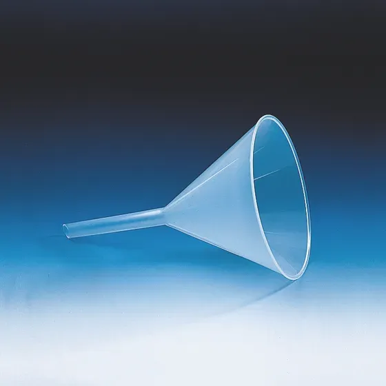 Brand GmbH & Co. KG Funnel with ribbed inner surface, PP, OD 65 mm, stem OD 9 mm, stem length 63 mm, 20 pc/PAK