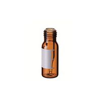 Product Image of ND9 Short Thread Vial with integrated 0,2ml Micro-Insert, 32x11,6mm, amber glass, label/filling lines, 10 x 100 pc/PAK