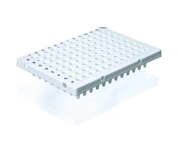 Brand GmbH & Co. KG PCR-Platte 96-well, PP, halber Rahmen, Standard, 0,2 ml, weiß, BIO-CERT PCR-Q, 50 St/Pkg