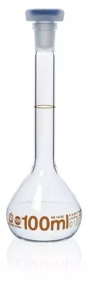 Brand GmbH & Co. KG Messkolben, BLAUBRAND-ETERNA, Klasse A, Boro 3.3, 500 ml, braun grad., NS 19/26, mit PP-Stopfen, DE-M, mit USP-Einzelzertifikat