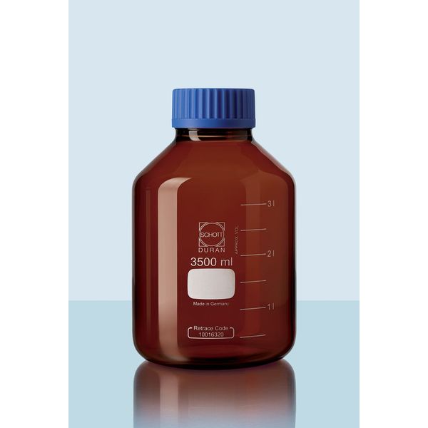 Duran Group Wide neck bottle, amber glass, GLS 80, 3500 ml, complete