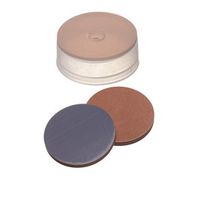 Product Image of 22mm Combination Seal: PE-Cap, transparent, with centre hole, cap height 8.4mm, Butyl red/PTFE grey, 55° shore A, 1.3mm , 10 x 100 pc
