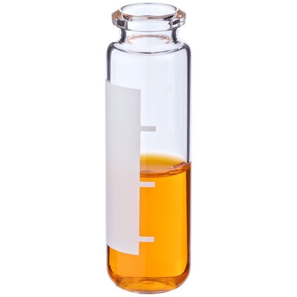 Microsolv Headspace Vial clear, 20mm Crimp, Write-on Patch, 20 ml, Crimp Top 20 mm, PE Style, 100 pc/PAK