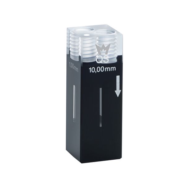 Hellma Flow-Through Cell 3in1, Type 176.765-QS, HP Quartz Glass, WL 200-2500 nm, Pathlength 10x1 mm, (HxW) 11x1/11x6 mm, Centerheight 15 mm, 110 μl, 