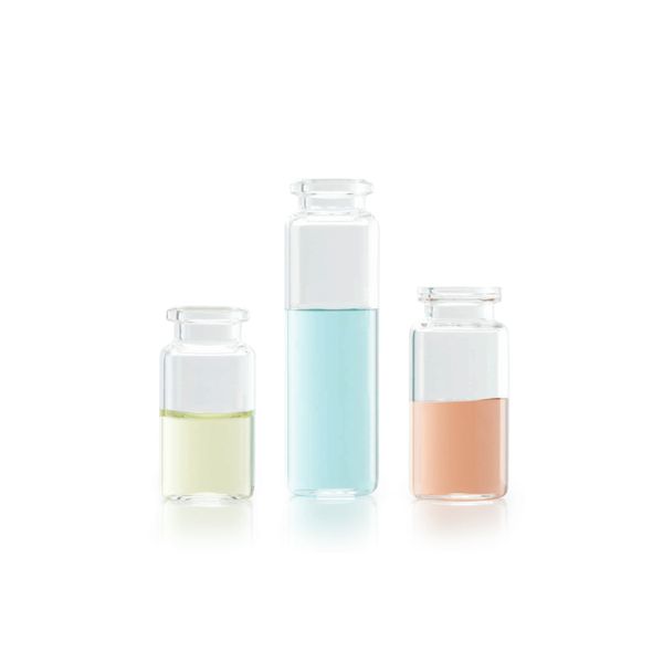 DWK Wheaton Headspace-Fläschchen, klar, Langhals, gerundeter Boden, abgeschrägter Rand, 20ml, 100 St/Pkg