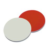 Product Image of Septa, 8 mm diameter, red rubber/PTFE beige, 45° shore A, 1,0 mm, 10x100/pck