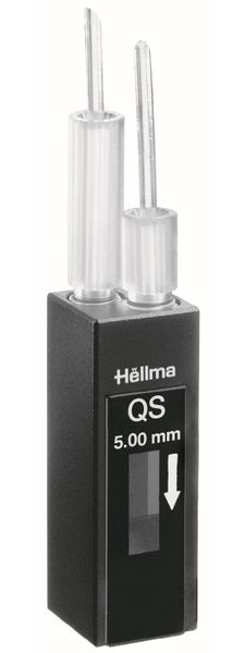 Hellma Kompakt-Durchfluss-Küvette, Typ 176.700-QS, HP Quarzglas, WL 200-2500 nm, Schichtdicke 5 mm, (HxB) 11x3.5 mm, Z-Höhe 15 mm, FEP-Schlauchset, 