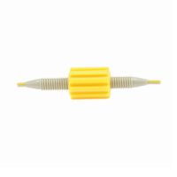 Product Image of Coupler, PEEK, universal, 0.18 mm Through Hole with 0.007'' ID Tubing, yellow, PP Sleeve, Min Order 11 pieces