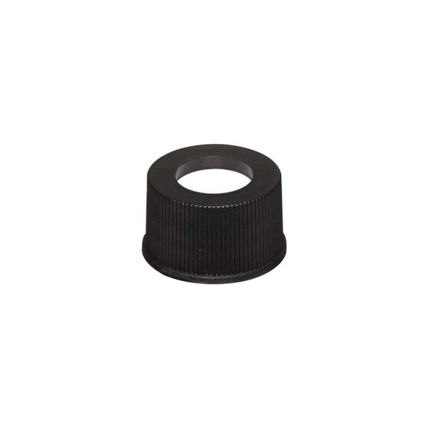 DWK Wheaton Black PP cap 15-425, open Top, with slit PTFE/silicone septum, 250 pc/PAK