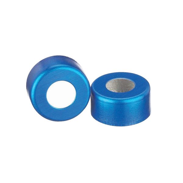 DWK Wheaton 11 mm aluminum cap open top, blue, without insert, 1000 pc/PAK