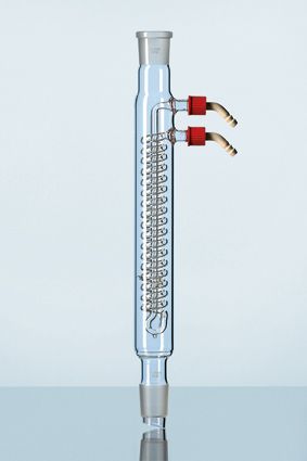 Duran Group DURAN Dimroth-Kühler, mit 2 abschraubbaren Kunststoff-Oliven, NS 24/29, Mantel 250 mm