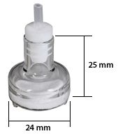 Vici Jour Filter, Glass, Last Drop 40 -100 um, glass filter, incl. connector JR-9000-0525GC