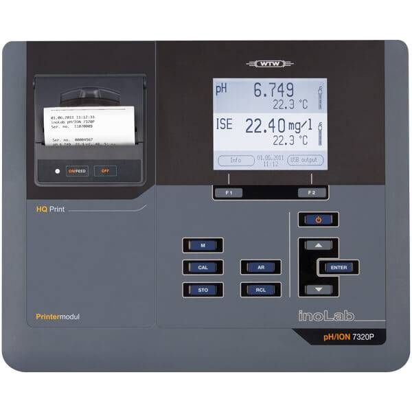 WTW inoLab pH/ION 7320P BNC pH/ISE Labormessgerät (BNC) mit eingebautem Drucker