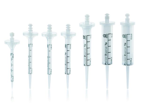 Brand GmbH & Co. KG Dispenser-Tips PD-Tips II, Set, (20 pcs. of each size 0.5, 1, 1.25, 2.5, 5, 10 and 12.5 ml), PP/PE-HD/LCP, type encoded