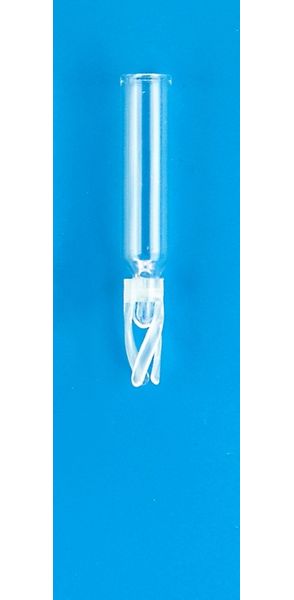 JG Finneran 50 μl Glass Conical Limited Volume Insert, 4x25 mm Precision-Formed Mandrel Interior, with Bottom Spring, 100 pc/PAK