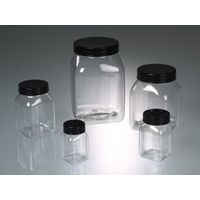 Product Image of Wide-necked box, square, PETG clear, 1000ml, w/cap