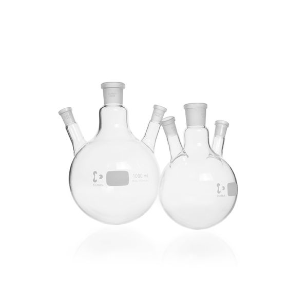 Duran Group Dreihals-Rundkolben, Glas, Mitte NS 24/29, Seiten NS 14/23, 500 ml