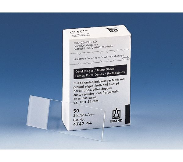 Brand GmbH & Co. KG Objektträger, 1 mm, halbweiß, 76x26 mm, Kanten geschnitten, 2500 St/Pkg